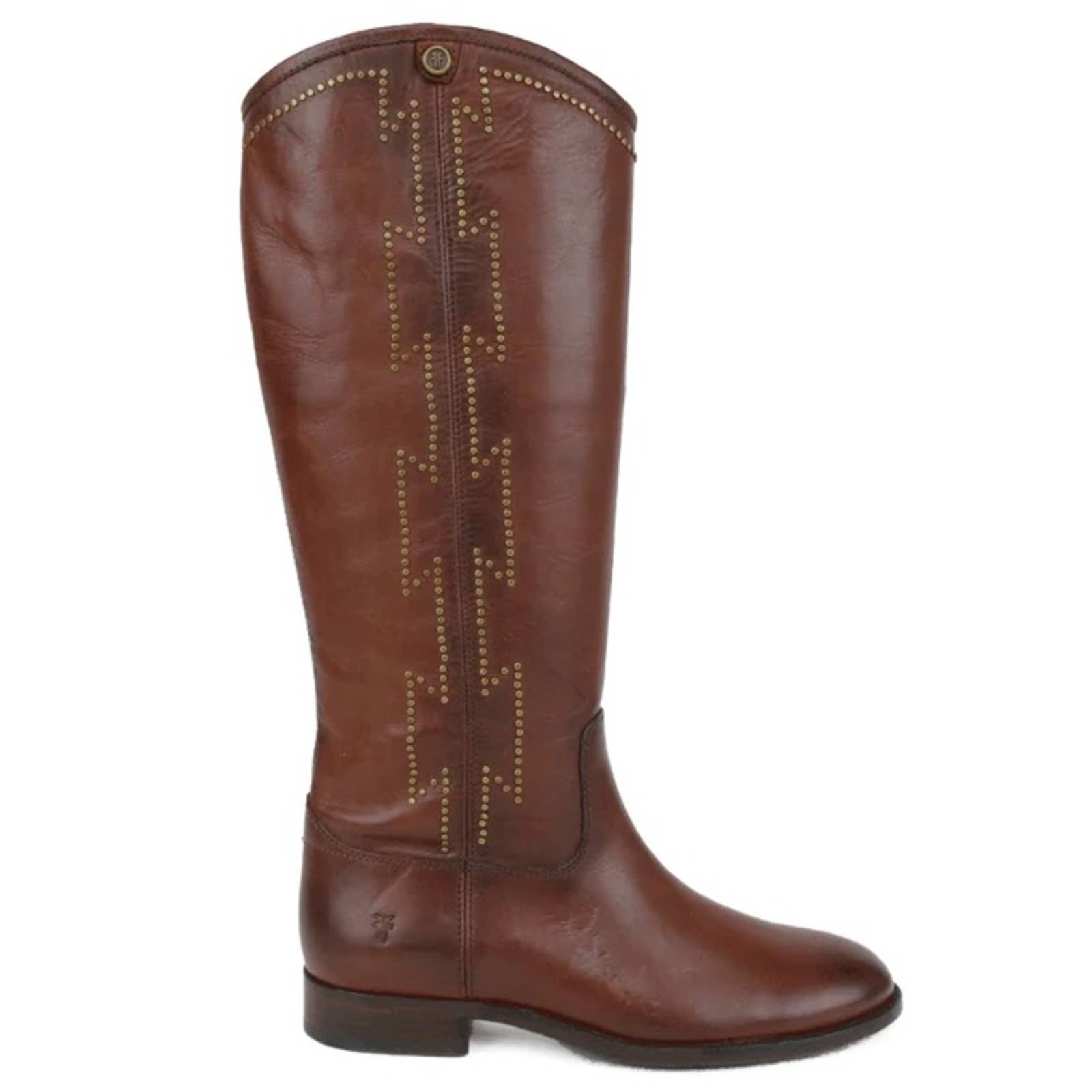 Frye Melissa Studded Boots Tall Cognac Streamlined Western Size 7